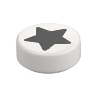 Visuel indicatif Rebrickable de Tuile ronde 1 x 1 avec motif imprimé étoile noire (Tile Round 1 x 1 with Black Star Print)