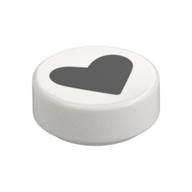 Visuel indicatif Rebrickable de Tuile ronde 1 x 1 avec motif imprimé cœur noir (Tile Round 1 x 1 with Black Heart Print)