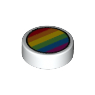 Visuel indicatif Rebrickable de Tuile ronde 1 x 1 avec motif imprimé arc-en-ciel (Tile Round 1 x 1 with Rainbow Stripes Print)