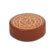 Visuel indicatif Rebrickable de Tuile ronde 1 x 1 avec motif imprimé lune or (Tile Round 1 x 1 with Gold Moon Pie Print)