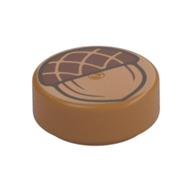Visuel indicatif Rebrickable de Tuile ronde 1 x 1 avec motif imprimé gland brun foncé (Tile Round 1 x 1 with Dark Brown Acorn Print)