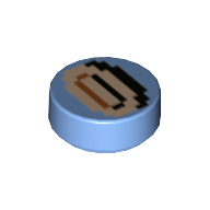 Visuel indicatif Rebrickable de Tuile ronde 1 x 1 avec motif imprimé pièce pixelisée (Tile Round 1 x 1 with Pixelated Coin Print)