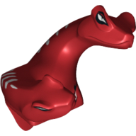 Tête de minifigurine Serpent spécial à deux têtes avec motif imprimé écailles blanches (Minifig Head Special, Two-Headed Snake with White Scales Print)