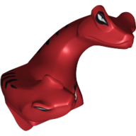 Tête de minifigurine Serpent spécial à deux têtes avec motif imprimé Échelles noires (Minifig Head Special, Two-Headed Snake with Black Scales Print)