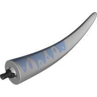 Visuel indicatif Rebrickable de Partie du corps animal, dinosaure, Tyrannosaurus rex queue, avec connecteur, motif imprimé rayures bleu sable (Animal Body Part, Dinosaur, Tyrannosaurus Rex Tail, with Pin, Sand Blue Stripes Print)
