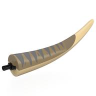 Visuel indicatif Rebrickable de Partie du corps d'animal, dinosaure, queue de Tyrannosaurus Rex, avec connecteur avec la face inférieure beige, marquages bleus de sable imprimé (Animal Body Part, Dinosaur, Tyrannosaurus Rex Tail, with Pin with Tan Underside, Sand Blue Markings Print)