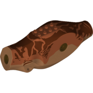 Visuel indicatif Rebrickable de Partie du corps animal, Dinosaure, Tyrannosaurus Rex Corps avec motif imprimé brun rougeâtre et peau orange foncée (Animal Body Part, Dinosaur, Tyrannosaurus Rex Body with Reddish Brown and Dark Orange Skin Print)