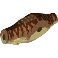 Visuel indicatif Rebrickable de Partie du corps animal, dinosaure, Tyrannosaurus Rex corps avec haut brun foncé, motif brun rougeâtre imprimé (Animal Body Part, Dinosaur, Tyrannosaurus Rex Body with Dark Tan Top, Reddish Brown Pattern Print)