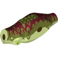Visuel indicatif Rebrickable de Partie du corps animal, Dinosaure, Tyrannosaurus Rex Corps avec motif imprimé peau rouge foncé et vert olive (Animal Body Part, Dinosaur, Tyrannosaurus Rex Body with Dark Red and Olive Green Skin Print)