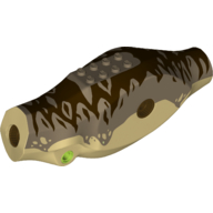 Visuel indicatif Rebrickable de Partie du corps animal, dinosaure, Tyrannosaurus Rex corps avec haut beige foncé avec motif imprimé rayures brun foncé (Animal Body Part, Dinosaur, Tyrannosaurus Rex Body with Dark Tan Top with Dark Brown Stripes Print)