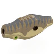 Visuel indicatif Rebrickable de Partie du corps animal, Dinosaure, Tyrannosaurus Rex Corps avec ventre beige, Marquage bleu sable (Animal Body Part, Dinosaur, Tyrannosaurus Rex Body with Tan Belly, Sand Blue Markings Print)