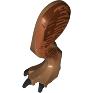 Visuel indicatif Rebrickable de Partie du corps animal, Dinosaure, Tyrannosaurus Rex Leg, Gauche, avec connecteur, Orange foncé et Marquages brun rougeâtre (Animal Body Part, Dinosaur, Tyrannosaurus Rex Leg, Left, with Pin, Dark Orange and Reddish Brown Markings Print)