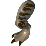 Visuel indicatif Rebrickable de Partie du corps animal, Dinosaure, Tyrannosaurus Rex Leg, gauche, avec connecteur, griffes marron foncé et rayures marron foncé sur motif imprimé gris bleu foncé (Animal Body Part, Dinosaur, Tyrannosaurus Rex Leg, Left, with Pin, Dark Brown Claws and Dark Brown Stripes on Dark Bluish gray Print)