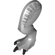 Visuel indicatif Rebrickable de Partie du corps animal, dinosaure, jambe indominus rex, gauche, avec connecteur, taches argentées métalliques et motif imprimé de griffes noires (Animal Body Part, Dinosaur, Indominus Rex Leg, Left, with Pin, Metallic Silver Patches and Black Claws Print)
