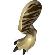 Visuel indicatif Rebrickable de Partie du corps animal, dinosaure, Tyrannosaurus rex jambe, gauche, avec connecteur, brun foncé champ, marquages brun foncé imprimé (Animal Body Part, Dinosaur, Tyrannosaurus Rex Leg, Left, with Pin, Dark Tan Field, Dark Brown Markings Print)