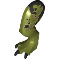 Visuel indicatif Rebrickable de Partie du corps animal, Dinosaure, Tyrannosaurus Rex Leg, Gauche, avec connecteur, Griffes noires, Marquages noirs, Motif imprimé cicatrices (Animal Body Part, Dinosaur, Tyrannosaurus Rex Leg, Left, with Pin, Black Claws, Black Markings, Scars Print)