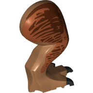 Visuel indicatif Rebrickable de Partie du corps animal, Dinosaure, Tyrannosaurus Rex Leg, à droite, avec connecteur, Orange foncé et Marquages brun rougeâtre (Animal Body Part, Dinosaur, Tyrannosaurus Rex Leg, Right, with Pin, Dark Orange and Reddish Brown Markings Print)