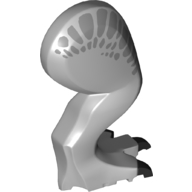 Visuel indicatif Rebrickable de Partie du corps animal, dinosaure, jambe indominus rex, à droite, avec connecteur, taches argentées métalliques et motif imprimé de griffes noires (Animal Body Part, Dinosaur, Indominus Rex Leg, Right, with Pin, Metallic Silver Patches and Black Claws Print)