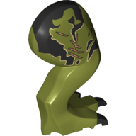 Visuel indicatif Rebrickable de Partie du corps animal, Dinosaure, Tyrannosaurus Rex Leg, à droite, avec connecteur, Griffes noires, Marquages noirs, Motif imprimé cicatrices (Animal Body Part, Dinosaur, Tyrannosaurus Rex Leg, Right, with Pin, Black Claws, Black Markings, Scars Print)