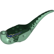 Visuel indicatif Rebrickable de Partie du corps animal, dinosaure, corps de rapace avec des marques vert foncé imprimé (Animal Body Part, Dinosaur, Raptor Body with Dark Green Markings Print)