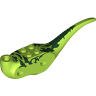 Visuel indicatif Rebrickable de Partie du corps animal, Dinosaure, Dilophosaurus Corps avec Marquage Vert Foncé (Animal Body Part, Dinosaur, Dilophosaurus Body with Dark Green Markings Print)