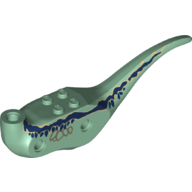 Visuel indicatif Rebrickable de Partie du corps d'animal, dinosaure, corps de rapace avec des lignes bleues et des taches (Animal Body Part, Dinosaur, Raptor Body with Blue Lines and Spots)