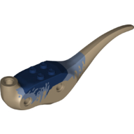 Visuel indicatif Rebrickable de Partie du corps animal, dinosaure, corps de rapace avec haut bleu foncé et rayures bleu sable (Animal Body Part, Dinosaur, Raptor Body with Dark Blue Top and Sand Blue Stripes)