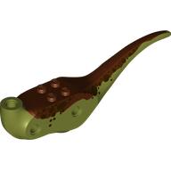 Visuel indicatif Rebrickable de Partie du corps animal, dinosaure, corps de rapace avec des marques brun foncé et brun rougeâtre motif imprimé (Animal Body Part, Dinosaur, Raptor Body with Dark Brown and Reddish Brown Markings Print)