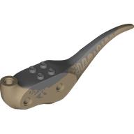 Visuel indicatif Rebrickable de Partie du corps animal, dinosaure, corps de rapace avec des marques bleues de sable imprimé (Animal Body Part, Dinosaur, Raptor Body with Sand Blue Markings Print)