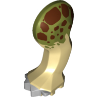 Visuel indicatif Rebrickable de Partie du corps animal, dinosaure, tricératops jambe, gauche, avant, avec connecteur, ongles gris bleuté clair et motif imprimé brun rougeâtre et vert olive (Animal Body Part, Dinosaur, Triceratops Leg, Left, Front, with Pin, Light Bluish Gray Nails and Reddish Brown and Olive Green Print)