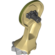 Visuel indicatif Rebrickable de Partie du corps animal, dinosaure, tricératops jambe, droite, avant, avec connecteur, ongles gris clair et brun rougeâtre et motif imprimé vert olive (Animal Body Part, Dinosaur, Triceratops Leg, Right, Front, with Pin, Light Bluish Gray Nails and Reddish Brown and Olive Green Print)