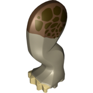 Visuel indicatif Rebrickable de Partie du corps animal, dinosaure, tricératops jambe, gauche, arrière / arrière, avec connecteur, ongles beige et motif imprimé brun rougeâtre et brun foncé (Animal Body Part, Dinosaur, Triceratops Leg, Left, Rear / Hind, with Pin, Tan Nails and Reddish Brown and Dark Brown Print)