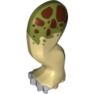 Visuel indicatif Rebrickable de Partie du corps animal, dinosaure, tricératops jambe, gauche, arrière / arrière, avec connecteur, ongles gris bleuté clair et motif imprimé brun rougeâtre et vert olive (Animal Body Part, Dinosaur, Triceratops Leg, Left, Rear / Hind, with Pin, Light Bluish Gray Nails and Reddish Brown and Olive Green Print)