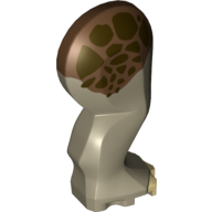 Visuel indicatif Rebrickable de Partie du corps animal, dinosaure, tricératops jambe, droite, arrière / arrière, avec connecteur, ongles beige et motif imprimé brun rougeâtre et brun foncé (Animal Body Part, Dinosaur, Triceratops Leg, Right, Rear / Hind, with Pin, Tan Nails and Reddish Brown and Dark Brown Print)