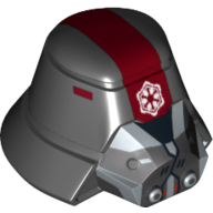 Casque Sith Trooper avec grand bande rouge, masque respiratoire et motif imprimé impérial (Helmet Sith Trooper with Wide Red Stripe, Breathing Mask and Imperial Print)