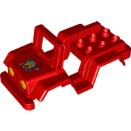 Visuel indicatif Rebrickable de Duplo Carrosserie Jeep avec phares et feu Logo imprimé (Duplo Car Body Jeep with Headlights and Fire Logo Print)