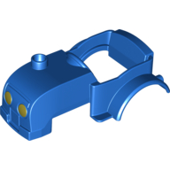 Visuel indicatif Rebrickable de Duplo tracteur de carrosserie avec un tenon sur le capot et les phares jaunes motif imprimé (Duplo Car Body Tractor with One Stud on Hood and Yellow Headlights Print)