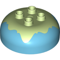 Visuel indicatif Rebrickable de Duplo brique ronde 4 x 4 dôme avec 2 x 2 tenons - marbré vert jaunâtre 'Frosting' (Duplo Brick Round 4 x 4 Dome Top with 2 x 2 Studs - Marbled Yellowish Green 'Frosting')