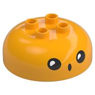 Visuel indicatif Rebrickable de Duplo brique ronde 4 x 4 dôme avec 2 x 2 tenons avec visage noir, motif imprimé surpris (Duplo Brick Round 4 x 4 Dome Top with 2 x 2 Studs with Black Face, Surprised Print)