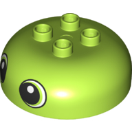 Visuel indicatif Rebrickable de Duplo brique ronde 4 x 4 dôme haut avec 2 x 2 tenons avec deux yeux motif imprimé (Duplo Brick Round 4 x 4 Dome Top with 2 x 2 Studs with Two Eyes Print)