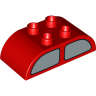 Visuel indicatif Rebrickable de Duplo brique 2 x 4 haut courbé avec double fenêtre imprimé sur les deux côtés (Duplo Brick 2 x 4 Curved Top with Double Window Print on Both Sides)