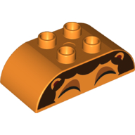 Visuel indicatif Rebrickable de Duplo brique 2 x 4 sommet incurvé avec crinière de lion et sourcils motif imprimé (Duplo Brick 2 x 4 Curved Top with Lion Mane and Eyebrows Print)