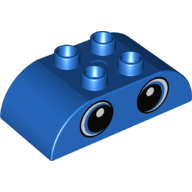 Visuel indicatif Rebrickable de Duplo brique 2 x 4 sommet incurvé avec deux yeux motif imprimé (Duplo Brick 2 x 4 Curved Top with Two Eyes Print)