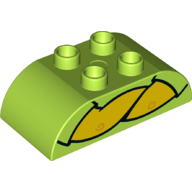 Visuel indicatif Rebrickable de Duplo brique 2 x 4 haut courbé avec bras plié motif imprimé (Duplo Brick 2 x 4 Curved Top with Arm Folded Print)