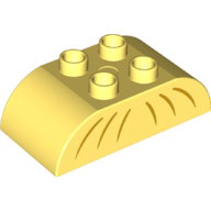 Visuel indicatif Rebrickable de Duplo brique 2 x 4 haut incurvé avec six lignes courbes (queue de poisson) motif imprimé (Duplo Brick 2 x 4 Curved Top with Six Curved Lines (Fish Tail) Print)