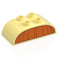 Visuel indicatif Rebrickable de Duplo brique 2 x 4 dessus incurvé avec motif imprimé citrouille orange (Duplo Brick 2 x 4 Curved Top with Orange Pumpkin Top Print)