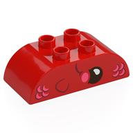 Visuel indicatif Rebrickable de Duplo brique 2 x 4 cintré haut avec poisson visage motif imprimé (Duplo Brick 2 x 4 Curved Top with Fish Face Print)