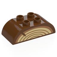 Visuel indicatif Rebrickable de Duplo brique 2 x 4 dessus incurvé avec motif imprimé en bois (Duplo Brick 2 x 4 Curved Top with Wood Print)