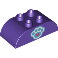 Visuel indicatif Rebrickable de Duplo brique 2 x 4 haut incurvé avec motif imprimé Animal Paw (Duplo Brick 2 x 4 Curved Top with Animal Paw Print)