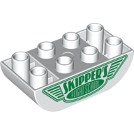 Visuel indicatif Rebrickable de Duplo brique 2 x 4 fond courbé avec le logo de l'école de vol de Skipper (Duplo Brick 2 x 4 Curved Bottom with Skipper's Flight School Logo Print)